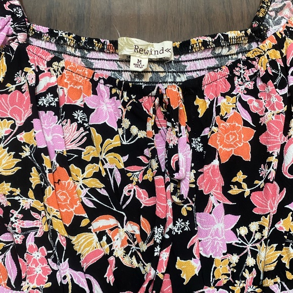 Rewind black floral baby doll dress - Picture 2 of 6